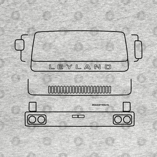 Leyland T45 Roadtrain 1980s classic truck outline graphic (black) by soitwouldseem